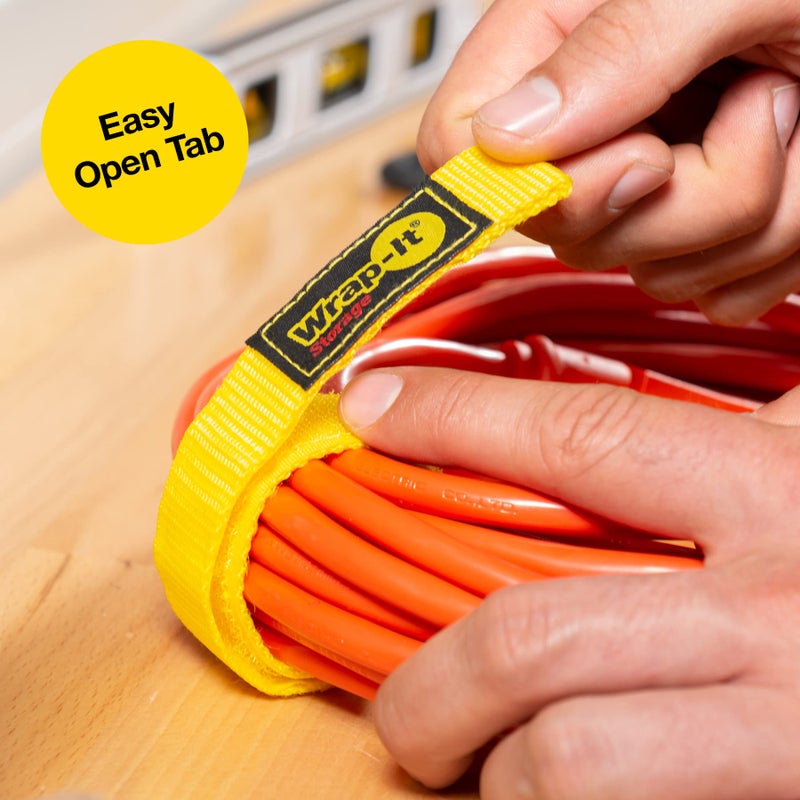 Wrap-It Storage Quick-Straps by Wrap-It Storage - 12" (12 Pack) Yellow - Extension Cord Holder for RV and Boat Organizing - Image 5